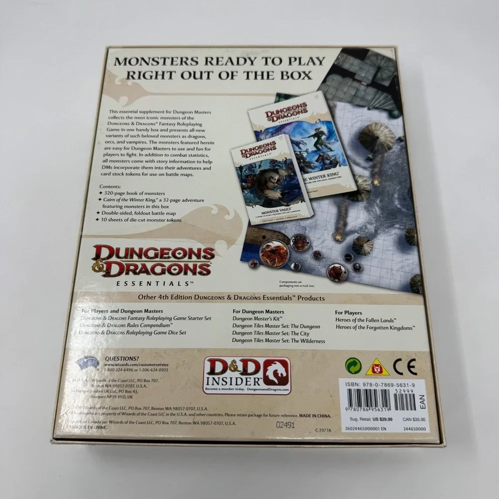 Dungeons & Dragons 4e: Monster Vault Box Set Complete‎ Unpunched 4th Essentials